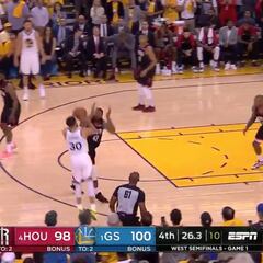 El triple imposible de Curry que sentenció la primera batalla ante James Harden