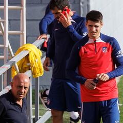 Morata se entrena en el gimnasio en una sesión marcada por la intensidad