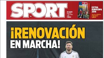 Portada del Diario Sport del día 7 de junio de 2016.