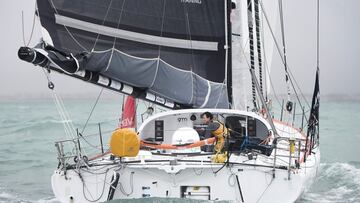 Didac Costa, a borde del  &quot;One Planet One Ocean&quot; durante la Vend&eacute;e Globe de 2017.