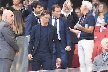 Fernando Torres takes his place in the VIP box