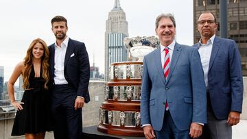 Piqu¨¦, en Nueva York para promocionar la Copa Davis