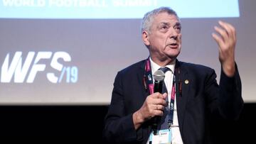 25/09/2019 El expresidente de la Real Federación Española de Fútbol (RFEF), Ángel María Villar, durante su intervención en la ponencia "Los retos de futuro del fútbol" de la cuarta edición