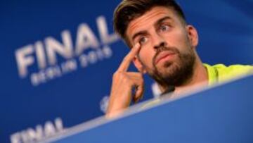 Piqué, en la rueda de prensa previa a la final.