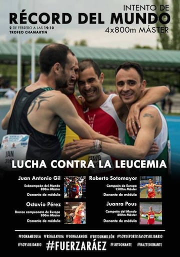 El intento de r&eacute;cord del mundo de 4x800 de veteranos.