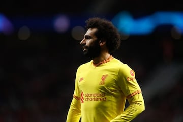 Mohamed Salah of Liverpool looks on during the UEFA Champions League, Group B, football match played between Atletico de Madrid and Liverpool FC at Wanda Metropolitano stadium on October 19, 2021, in Madrid, Spain.