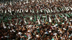 Soccer Football - Club World Cup - Final - Palmeiras fans gather for the final Chelsea v Palmeiras - Sao Paulo, Brazil - February 12, 2022 General view of Palmeiras fans inside the stadium REUTERS/Carla Carniel     TPX IMAGES OF THE DAY