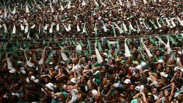 Soccer Football - Club World Cup - Final - Palmeiras fans gather for the final Chelsea v Palmeiras - Sao Paulo, Brazil - February 12, 2022 General view of Palmeiras fans inside the stadium REUTERS/Carla Carniel TPX IMAGES OF THE DAY