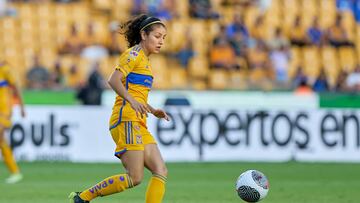 Alexia Delgado of Tigres during the game Tigres UANL vs Puebla, corresponding to Round 01 of the Torneo Apertura 2023 of the Womens Liga BBVA MX, at Universitario Stadium, on July 17, 2023.
<br><br>
Alexia Delgado de Tigres durante el partido Tigres UANL vs Puebla, correspondiente a la Jornada 01 del Torneo Apertura 2023 de la Liga BBVA MX Femenil, en el Estadio Universitario, el 17 de Julio de 2023.