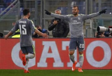 Jesé celebrates his second goal.