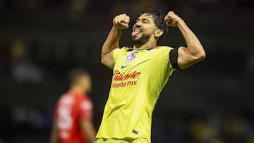 Henry Martin celebrates his goal 1-0 of America during the game America vs Pachuca, corresponding to Round 11 of the Torneo Apertura 2023 of the Liga BBVA MX, at Azteca Stadium, on October 03, 2023.
<br><br>
Henry Martin celebra su gol 1-0 de America durante el partido America vs Pachuca, correspondiente a la Jornada 11 del Torneo Apertura 2023 de la Liga BBVA MX, en el Estadio Azteca, el 03 de Octubre de 2023.
