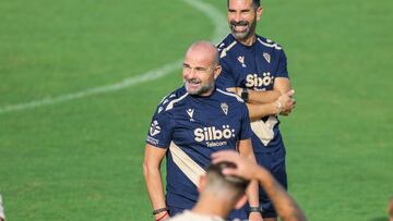 Paco López en el entrenamiento del pasado martes en la Ciudad Deportiva.