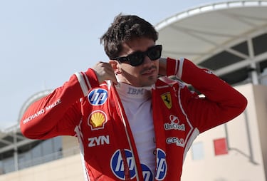 Charles Leclerc de Ferrari antes de las pruebas de pretemporada.