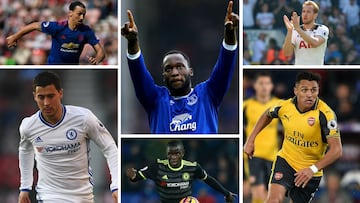 Ibrahimovic, Hazard, Lukaku, Kante, Kane y Alexis. 