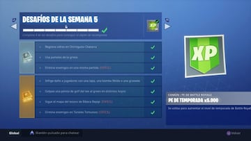 Fortnite Battle Royale: Desaf&iacute;os de la Semana 5 de la Temporada 5 