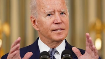 U.S. President Joe Biden delivers remarks on the August Jobs Report at the White House in Washington, U.S., September 3, 2021. REUTERS/Kevin Lamarque