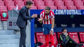 Herrera, en un partido de la pasada temporada con el Atlético.