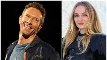 Collage de Sophie Turner y Chris Martin