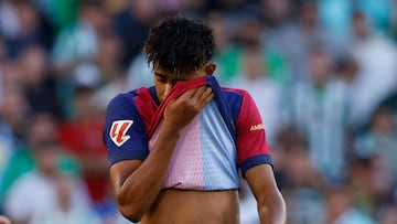 lamine Yamal, decepcionado tras el pinchazo del Barça en el Villamarín