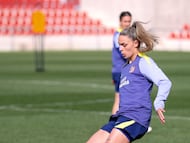 Gio, durante un entrenamiento con el Atlético de Madrid.