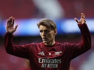 Odegaard is forced to miss Saturday’s crucial Premier League game, just three days before the Champions League showdown with Atletico Madrid.