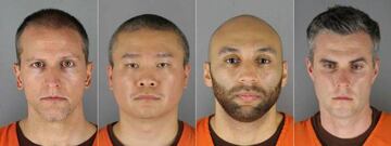 (L-R) ex-officers Derek Chauvin, Tou Thao, J. Alexander Kueng and Thomas Kiernan Lane.