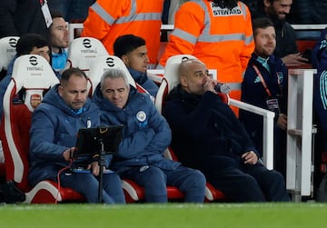 Pep Guardiola durante el encuentro. 