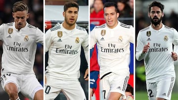 Marcos Llorente, Marco Asensio, Lucas Vázquez e Isco.