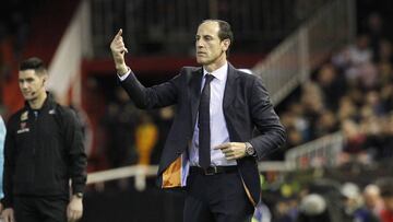 Voro, durante el Valencia-Eibar