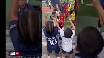 Kim Kardashian was in the stands to see Neymar and Cristiano Ronaldo face off in a friendly between PSG and Al Nassr in Japan and her son got an exciting surprise from Neymar.