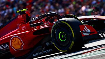 Carlos Sainz, con el Ferrari en Austin.