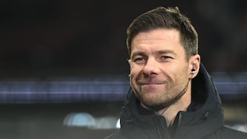 Bayer Leverkusen's Spanish head coach Xabi Alonso is pictured prior to the German first division Bundesliga football match between Bayer Leverkusen and Borussia Dortmund in Leverkusen, western Germany, on December 3, 2023. (Photo by INA FASSBENDER / AFP) / DFL REGULATIONS PROHIBIT ANY USE OF PHOTOGRAPHS AS IMAGE SEQUENCES AND/OR QUASI-VIDEO