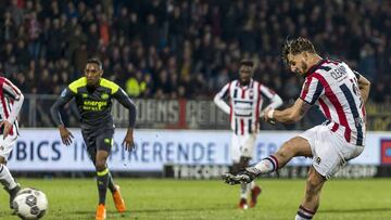 Fran Sol marca el tercer gol del Willem II frente al PSV Eindhoven