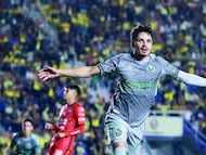 Soccer Football - Liga MX - Club America v Mazatlan - Estadio Ciudad de los Deportes, Mexico City, Mexico - March 15, 2026 Club America's Raphael Veiga celebrates scoring their first goal REUTERS/Eloisa Sanchez