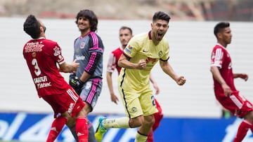 Action photo during the match America vs Tijuana, Corresponding 13st Round of the Clausura 2016 tournament League BBVA Bancomer MX at Aztec stadium.

Foto de accion durante el partido America vs Tijuana, correspondiente Jornada 13 del torneo Clausura 2016 de la Liga BBVA Bancomer MX, en el estadio Azteca, en la foto: Oribe Peralta celebra su gol


09/04/2016/MEXSPORT/Bernardo Maldonado.