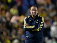 America's Brazilian head coach Andre Jardine looks on during the Liga MX Clausura match between America and Mazatlan at Ciudad de los Deportes Stadium in Mexico City on March 15, 2026. (Photo by Alfredo ESTRELLA / AFP)