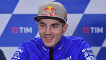 Maverick Vi?ales en la rueda de prensa de Mugello.