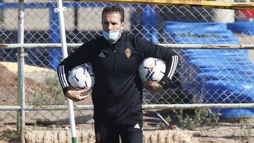 Rub&eacute;n Baraja, en un entrenamiento del Real Zaragoza.