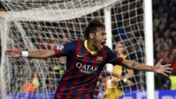 Neymar celebra un gol del Barcelona.