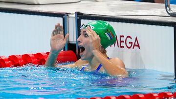 Tatjana Schoenmaker, tras ganar el oro en los 200 brazas con r&eacute;cord del muindo inclu&iacute;do.