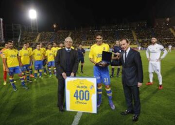Homenaje a Juan Carlos Valerón por sus 400 partidos en la Liga.