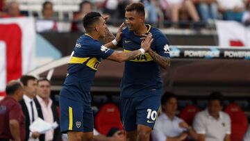 Buenos Aires, 05 NOVIEMBRE 2017, Argentina
 SUPERLIGA ARGENTINA 2017
 River Plata vs Boca Juniors por la 8va fecha en el Estadio Monumental.
 gol de Edwin Cardona de Boca Junior
 Foto Gustavo Ortiz
 