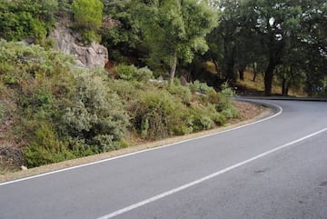 Curva de herradura subiendo al Puerto de Al&aacute;jar