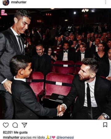 La publicación que dedicó el hacker de Cristiano Ronaldo Junior a Lionel Messi.