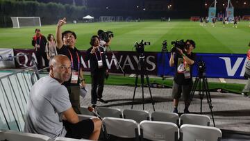 Andrés Iniesta estuvo en el último entrenamiento de España antes de medirse ante Japón