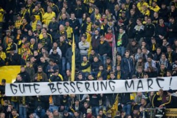 Imágenes de la antesala del duelo Dortmund-Mónaco en el Signal Iduna Park.