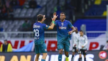 Michael Estrada celebrates his goal 1-1 of Cruz Azul after being reviewed by the VAR is annulled during the game Cruz Azul vs Leon, corresponding Round 16 the Torneo Apertura 2022 of the Liga BBVA MX at Azteca Stadium, on September 15, 2022.
<br><br>
Michael Estrada celebra su gol 1-1 de Cruz Azul despues de ser revisado por el VAR es anulado durante el partido Cruz Azul vs Leon, correspondiente a la Jornada 16 del Torneo Apertura 2022 de la Liga BBVA MX en el Estadio Azteca, el 15 de Septiembre de 2022.