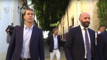 El Sevilla se lleva a Lopetegui de ruta por las peñas