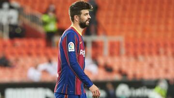 Gerard Piqué, en el Valencia-Barça de este domingo.