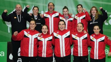 Selección española femenina de bádminton en el Europeo por equipos 2024.